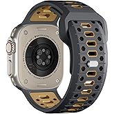 Maledan Compatible with Apple Watch Ultra 2/Ultra/Ultra 3/Ultra 4 Band 49mm 44mm 45mm 46mm 42mm for Men, Breathable Silicone Sport Strap for Apple Watch iWatch Bands Series 12 11 10 9 8 7 6 5 4 3 2 SE