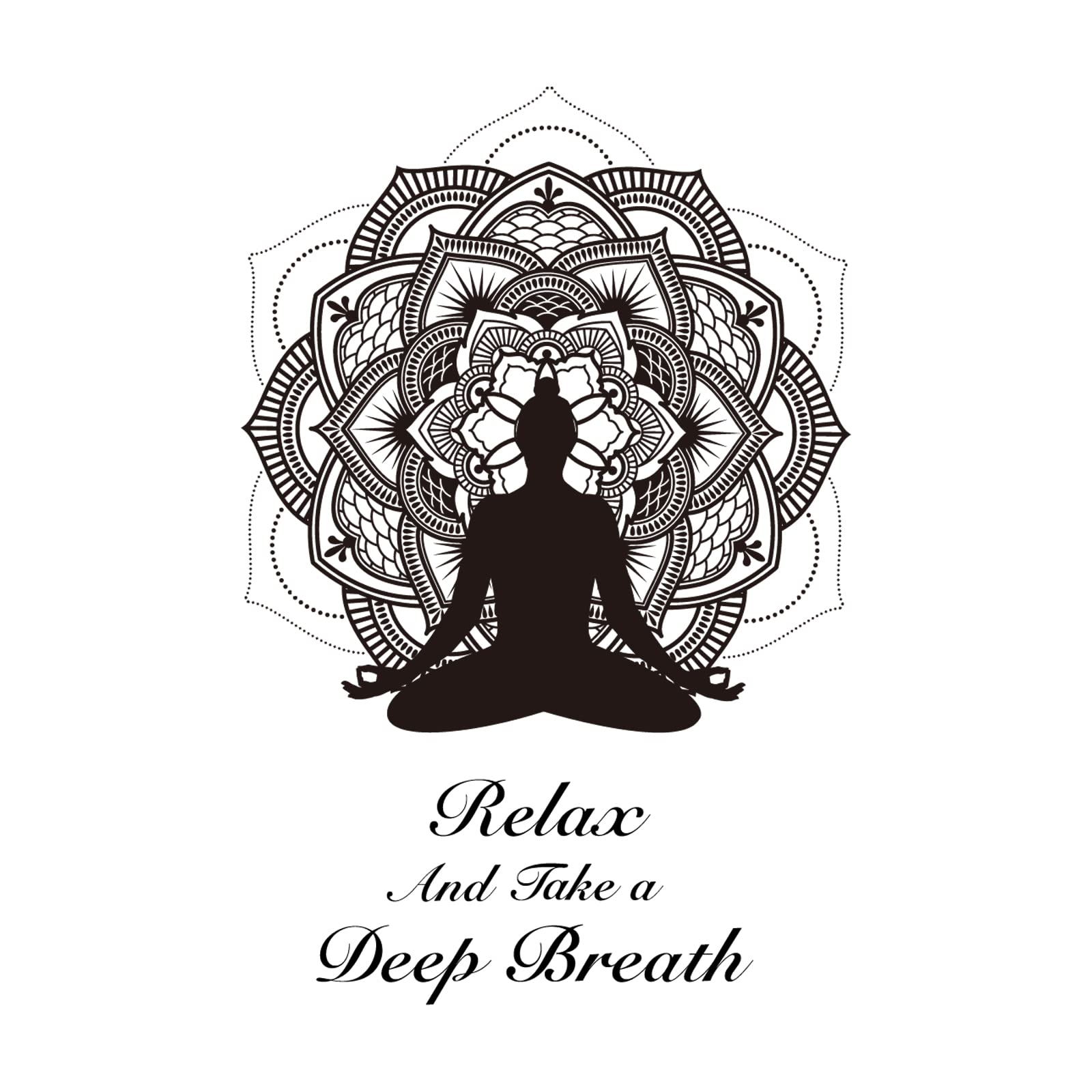 PLIGREAT Yoga Meditation Wall Stickers, Removable Peel and Stick Decals, DIY Vinyl Wall Stickers for Yoga Studio Home Bedroom Living Room Art Decor