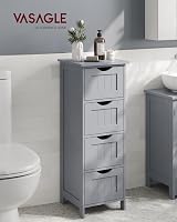 VASAGLE Mystic Grey 30x30x82 cm Bathroom Cabinet with 4 Drawers view 2