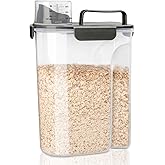 Komzon Rice Container, Airtight Rice Storage Container 10lb, Cereal Containers Storage, BPA Free Food Dispenser with Pouring Spout Handle for Flour Pasta Grain, Pet Dog Cat Bird Food Storage Container