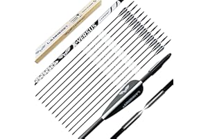 Lanneret Archery Practice Target Arrows for Kids Youth or Beginners, 26/28inch Fiberglass Arrows for Compound & Recurve Bow(Pack of 12)