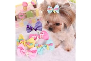 CUCHENHUAN 10pcs dogs Hair accessories Bows, Pet Hairstyles for Puppy Cat Cosplay Grooming Dog Pet Hair Clips Maltese Dog,Yorkie Teddy Dog hair accessories Daily