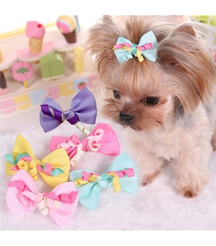 ヘアアクセサリー yiyounggyeoung doggy-bow hairpin Amazon.com : RayMinsino 4Pcs Pet Hairpin Yorkshire Teddy pet Dog
