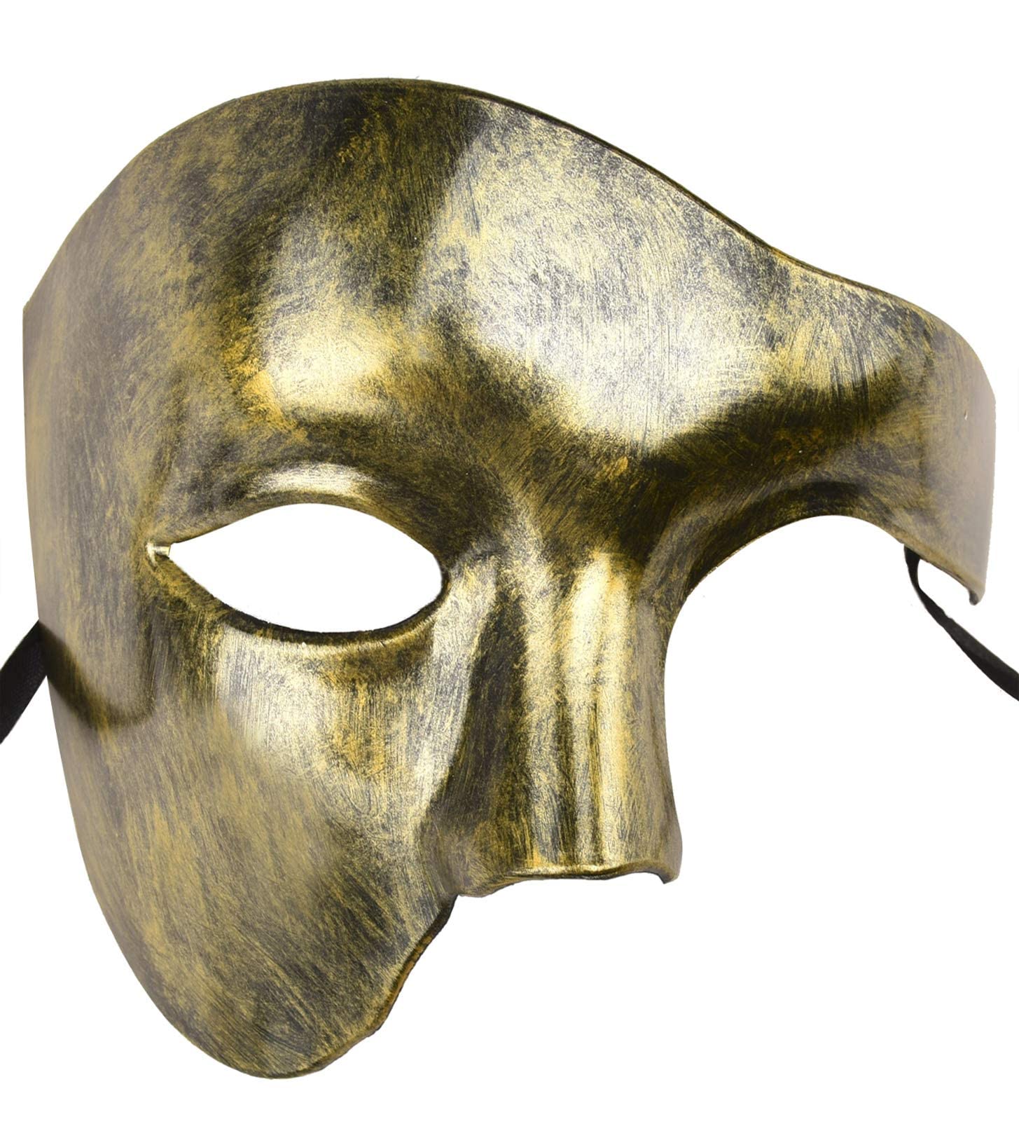 Lilwemen Mens Mask Masquerade Mask Phantom of The Opera Half Face Mask (Gold)