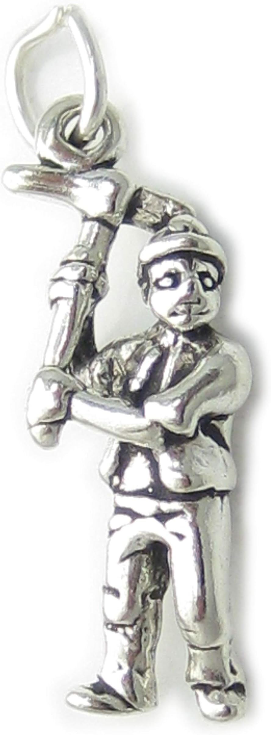 Miner with Pickaxe sterling silver charm .925 x 1 Digging miners charms