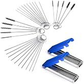 Petutu 4 Set Carburetor Cleaning Kit, 26 Wires 20 Needles 10 Brushes | Includes Nylon Brushes, Cleaning Needles And Wires. Carb Cleaning Brushes And Carburetor Jet Cleaning Tool.