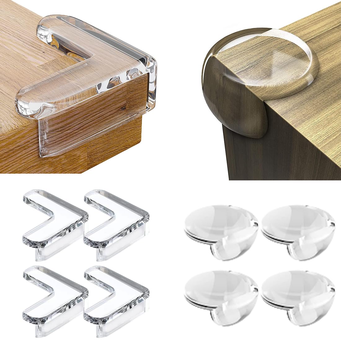 Corner Protectors, 8 Pcs, Corner Protectors for Kids, Childproofing Corner Guards, Furniture Edge Protectors for Kids, Silicone Safety Corner Guards, Furniture Corner Protectors, Sharp Edge Protector