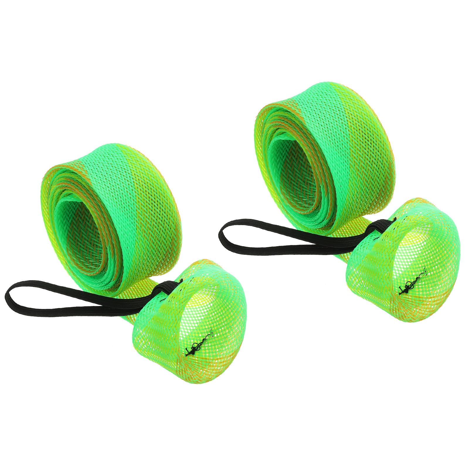 PATIKIL 75 Inch Rod Sock, 2 Pcs Fishing Rod Sleeve Cover Braided Mesh Pole Protector Gloves Fishing Tools Pointed End for Spinning Fishing Rod Fly Rod Ice Rod Casting Rod, Green Gold