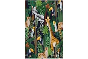 Wpshijia Cartoon Animal Zebra Leopard Giraffe Bird Leaf 1 Gang Nursery Light Switch Covers No Device Wall Plate Decorative Blank Switchplate Electrical Faceplate for Kidroom Bedroom Decor