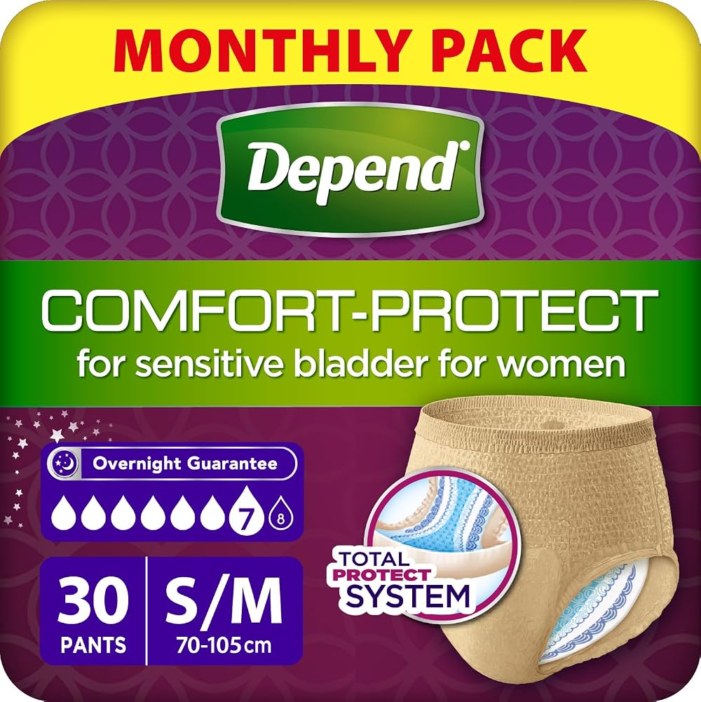 Depend Comfort Protect Incontinence Pants Women Small/Medium 30 Pcs