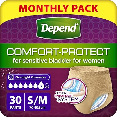 Depend Comfort Protect Incontinence Pants Women Small/Medium 30 Pcs