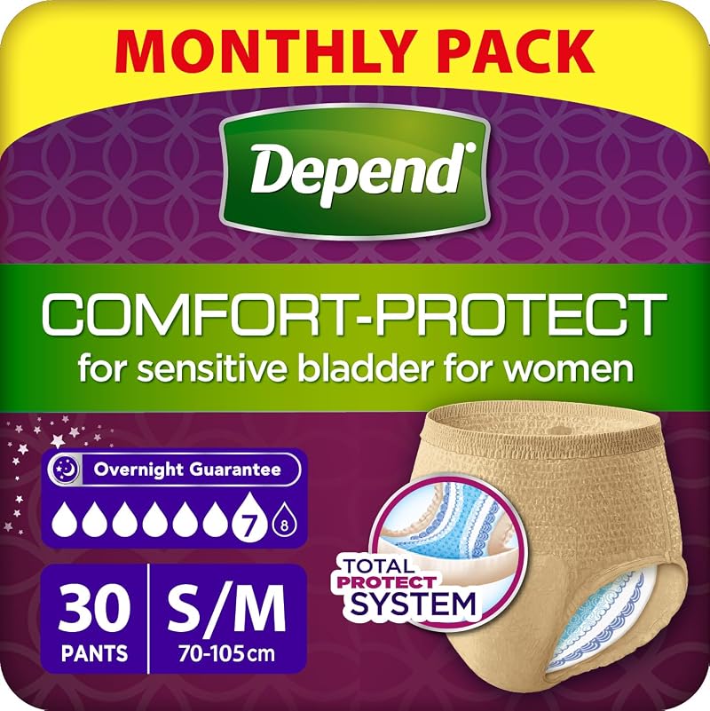 Depend Comfort Protect Incontinence Pants Women Small/Medium 30 Pcs