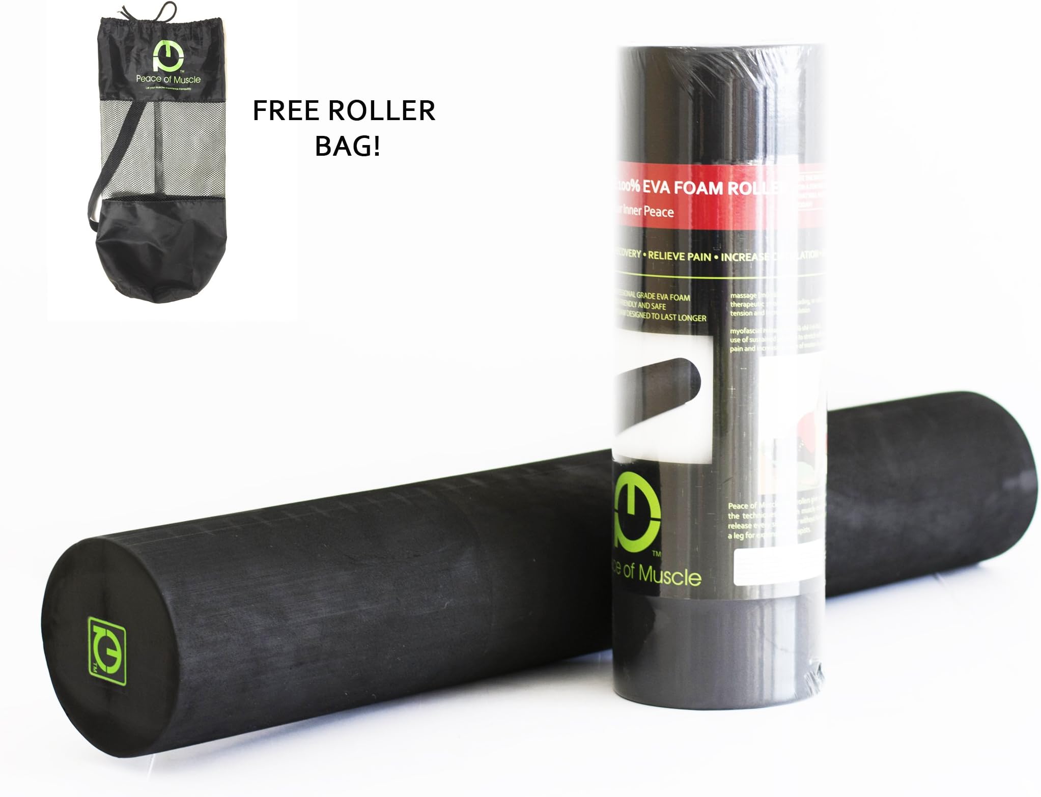 LIQUIDATION SALE! High Density Eco-Friendly EVA Foam Roller For Physical Therapy & Exercise, FREE BAG: Effective Yet Soothingly Comfortable, Select 18 inch or 36 inch Foam Roller for Back & Body