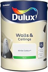 Dulux Silk Emulsion Paint Walls Ceilings White Cotton 5 Litres view 2