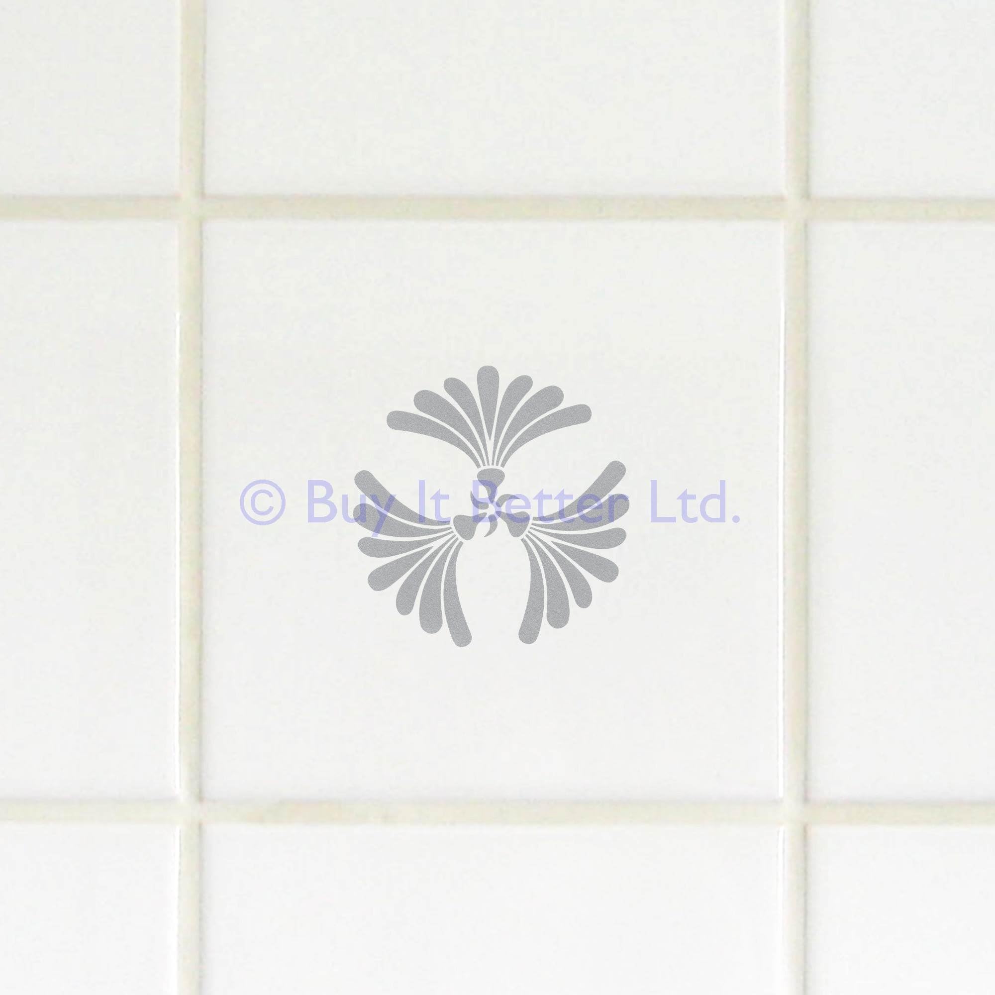 Tile Transfers Water Slide Decal Inset Victorian Infanti Silver 5 Pack
