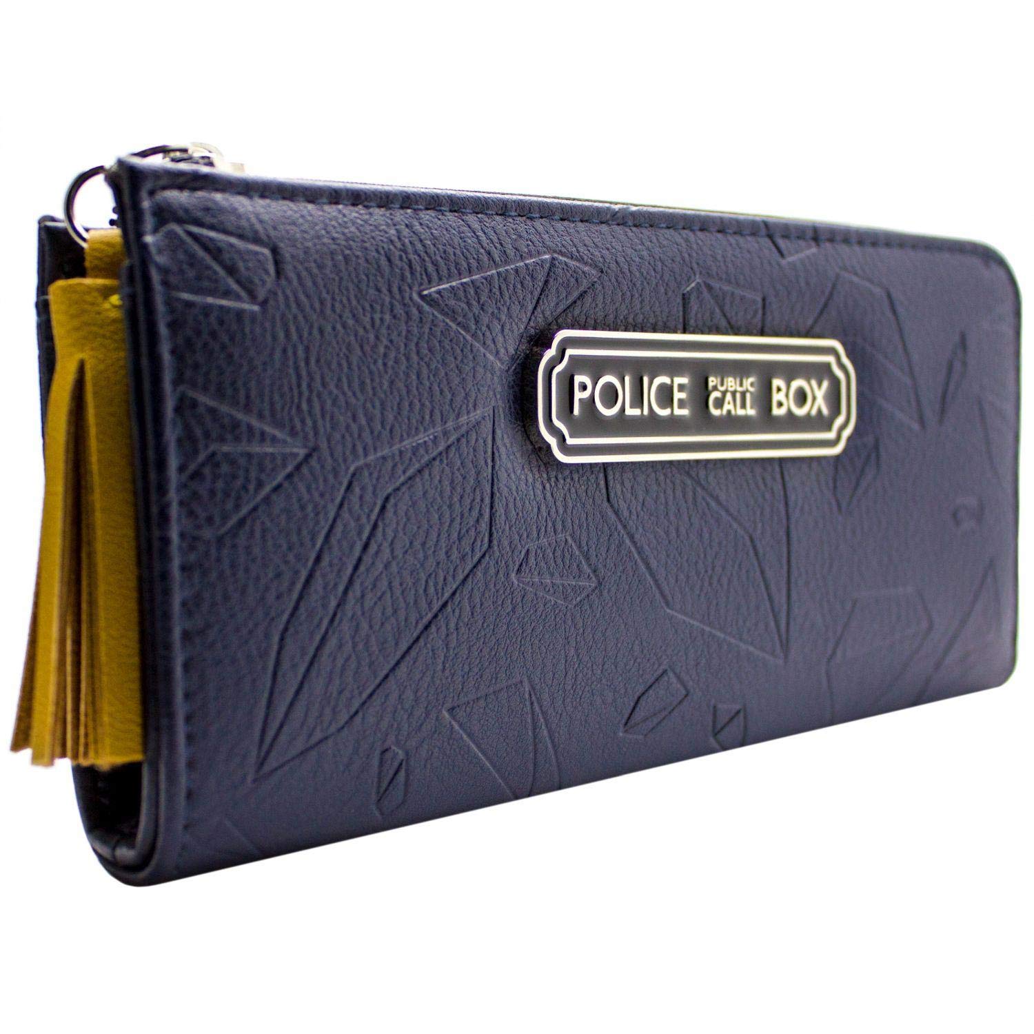 Dr. Who Police Public Call Box Doctor Who Tardis Purse Clutch Coin Pocket & Card Holder, Blue