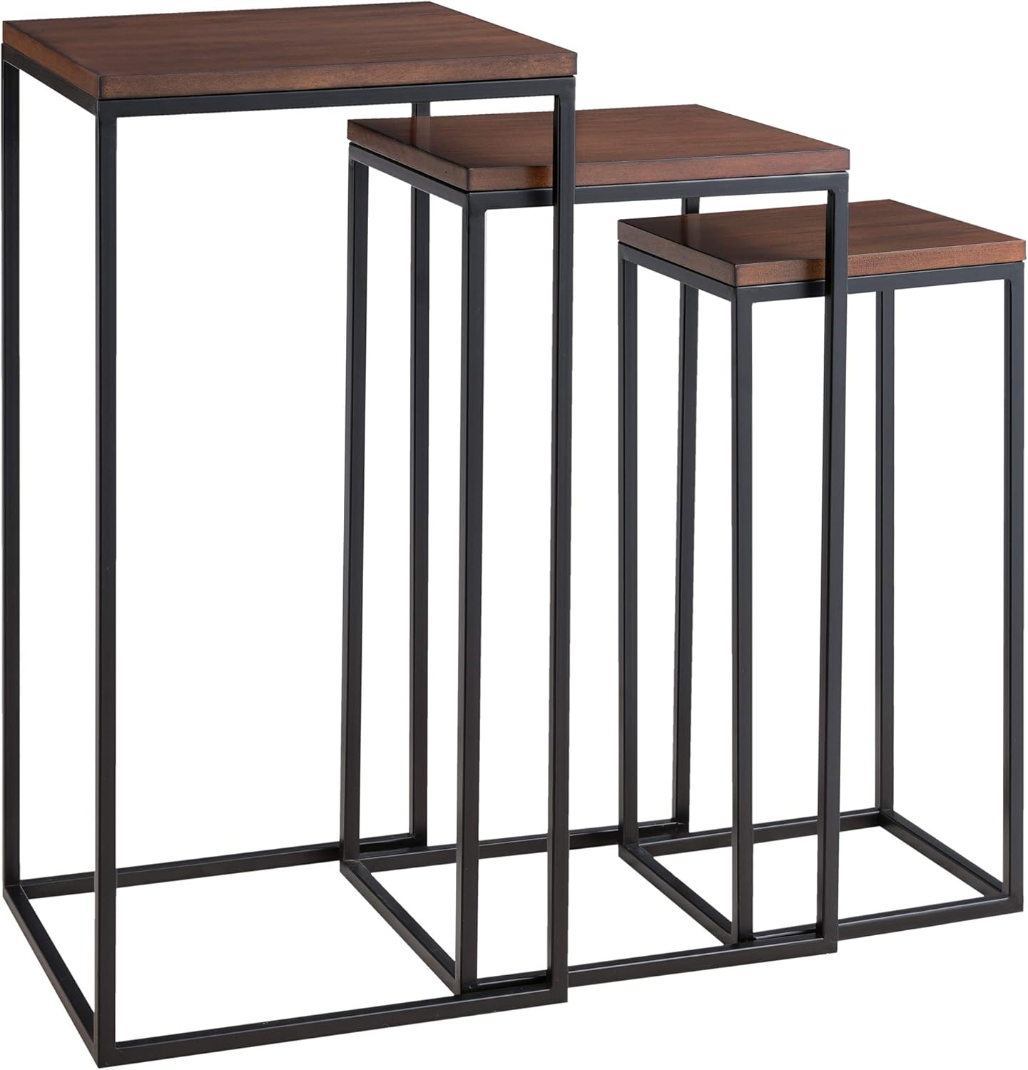 Southern Enterprises Martlane Nesting Tables, Black/Espresso: Furniture & Decor