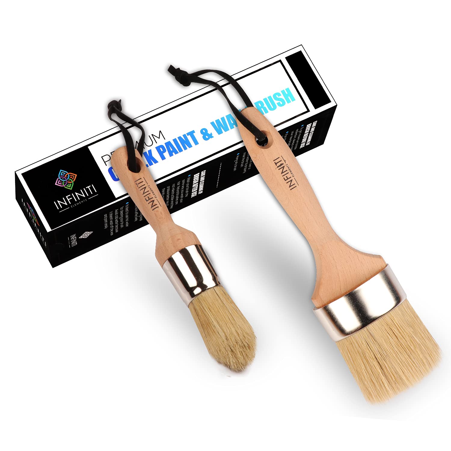 ANCLLO 3Pcs Reusable Chalk And Wax Paint Brush, Small DIY Painting And Waxing Tool,Smooth, Natural Bristles,Folk Art, Home Décor, Wood Projects
