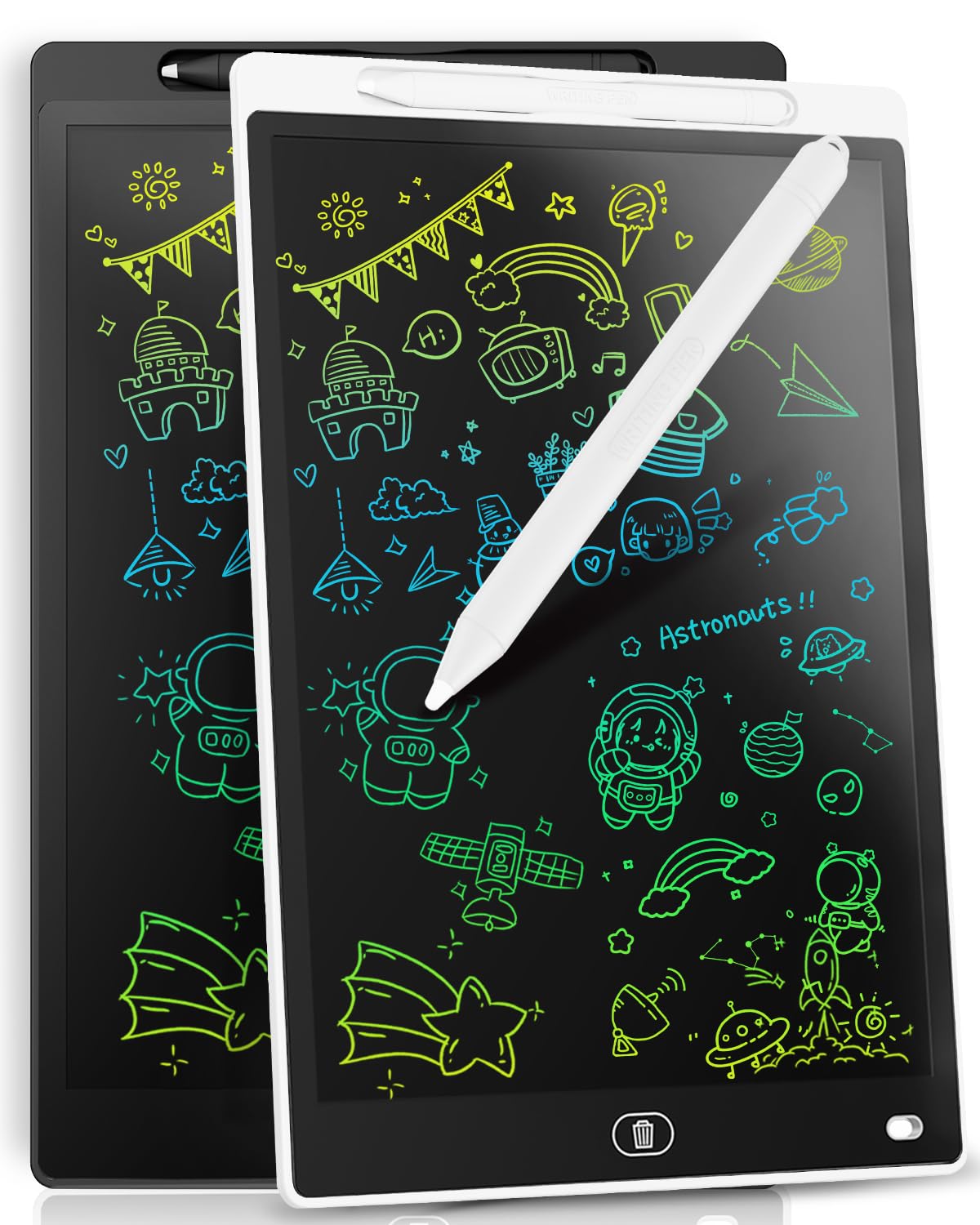 Photo 1 of [2 Pack] Genialba LCD Writing Tablet 12-Inch Colorful Doodle Board, Toddler Learning Educational Toys Gifts for 3-8 Years Old Girls and Boys, Electronic Drawing Pad for Kids (Black&White)