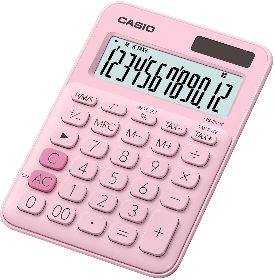 Casio Desk Calculator MS-20UC, Rose/Pink