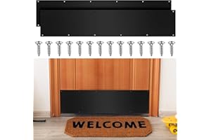 Dunzy 8 x 36 Inches Metal Kick Plate for Bottom of Door Aluminum Kick Plates with Screws for Wood Metal Door Interior/Exterior Anti Scratch Protection(Black,2 Piece)