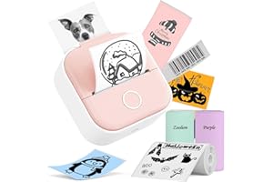 ZOOLION Print Pods Mini Printer T02 - Inkless Sticker Printer with 3 Roll of 2" Sticker Paper, Portable Printer Wireless for iPhone iPad Android Kids List Labels Notes Memo DIY Birthdays Gifts Home School