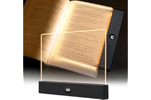 Book Light, Rechargeable Clear LED Flat Book Lights for Reading in Bed at Night with 3 Colors & Timer, Dimmable Panel Plate B