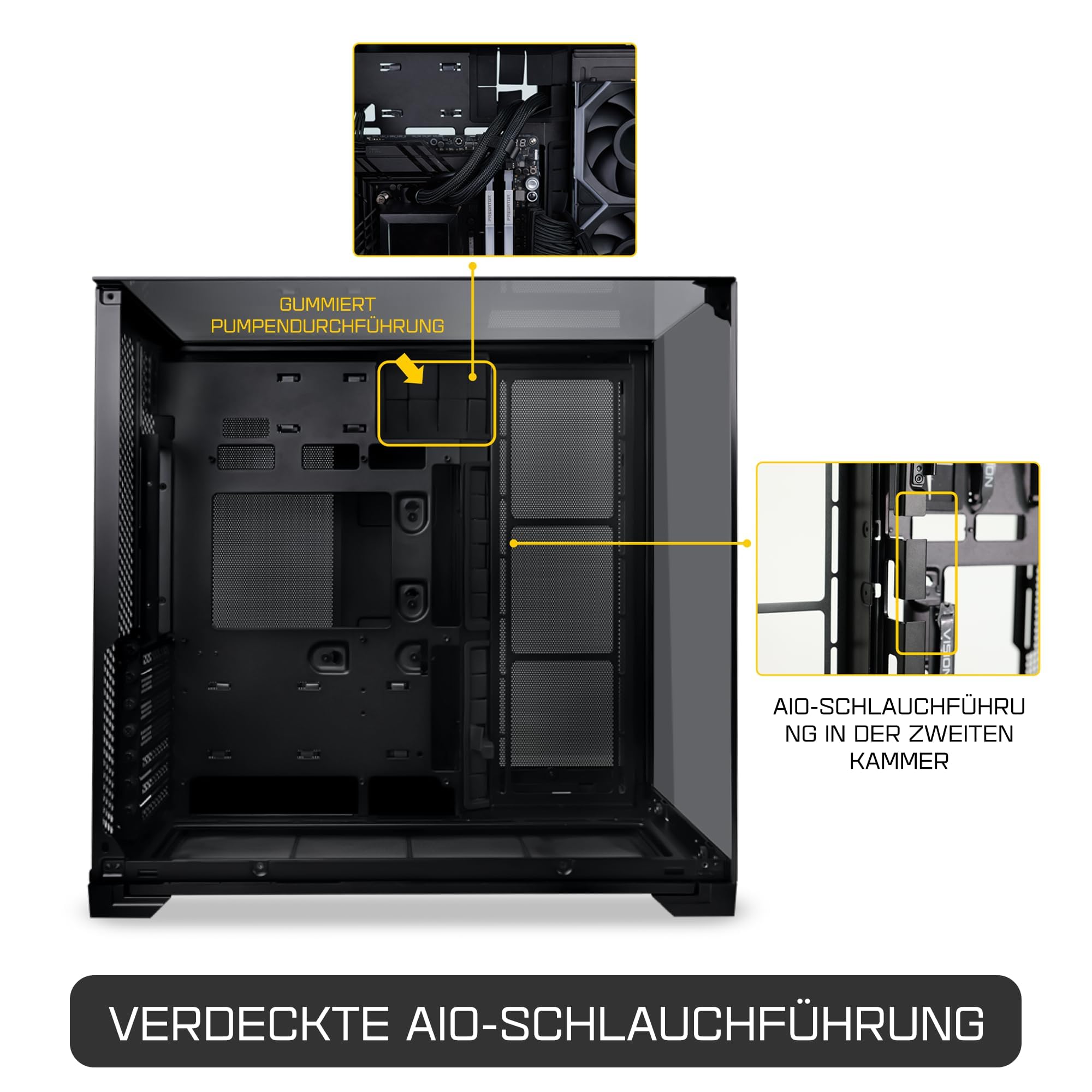 Lian Li O11 Vision Compact Atx Mid-Tower Gaming Pc Case - Aluminium &Amp; Tempered Glass Black Pc Case - View 8