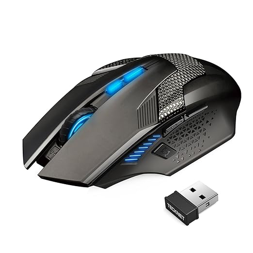 title=Mouse Gaming Wireless 4800 DPI, TeckNet Mouse da Gioco Senza Fili con 8 Pulsanti