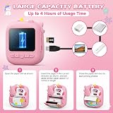 CAMCLID Kids Camera Instant Print Pink 32GB 1080P Video 12MP 2.4'' view 7