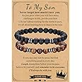 RANKEEF Tiger Eye Bracelet For Men 8MM Natural Stone Stretch Adjustable Black Crystal Beaded Bracelet for Men Women Gifts