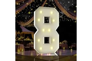 ZFUNBO 4FT Marquee Light Up Number,Marquee Numbers 4 Feet Tall, Large Led Sign for Party,Birthday Decorations,Graduation,Prom,Baby Shower(Number 8)