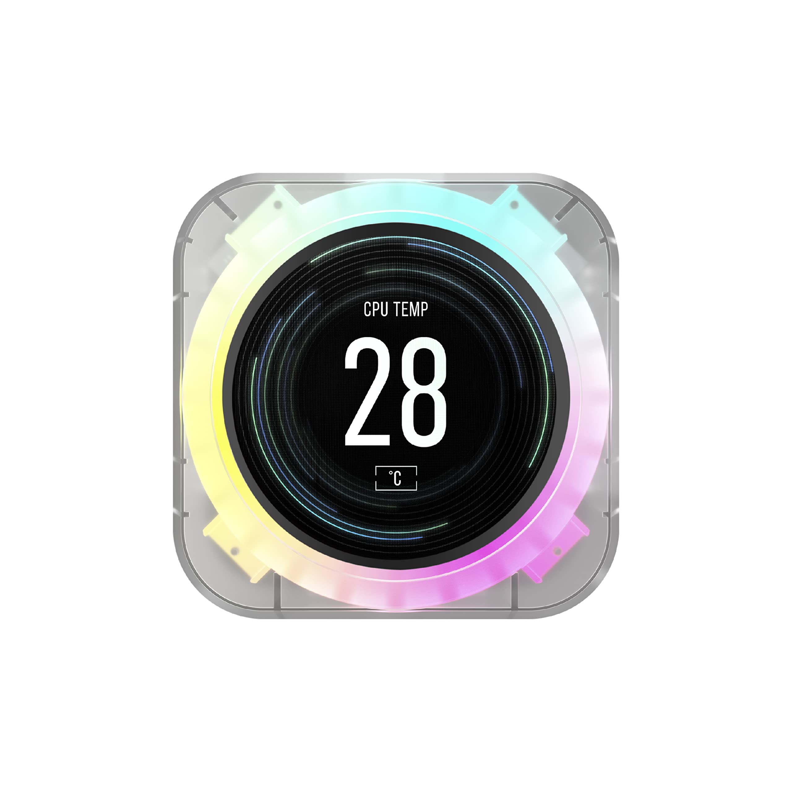 Corsair iCUE ELITE CPU Cooler LCD Display Upgrade Kit - Custom IPS LCD Screen, 24-Bit Colour Depth, 16.7 Million Colours, 24 RGB LED Ring, iCUE Software Compatible - Ice