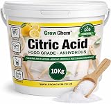 Grow Chem Citric Acid Food Grade 10Kg Bucket – Pure Anhydrous Cleaning