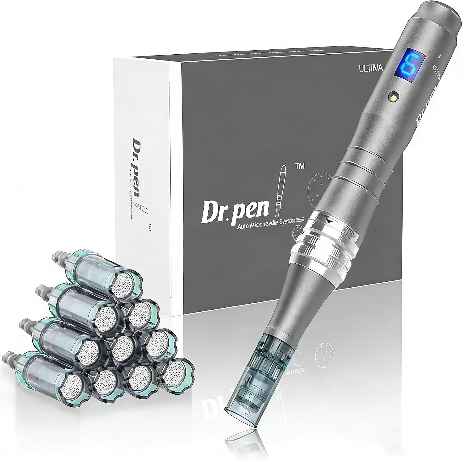 Microneedling Pen, Adjustable Speed and Depth Derma Roller Pen for Face and Body, Reduces Wrinkles and Scars, Improves Skin Texture Anti Aging Stretch Marks Skincare Tool At Home Use