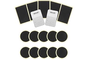 Oumers Puncture Repair Kits for Bikes,15 PCS Glueless Self-Adhesive Patches Round and Square Bicycle Inner Tube Repair with R