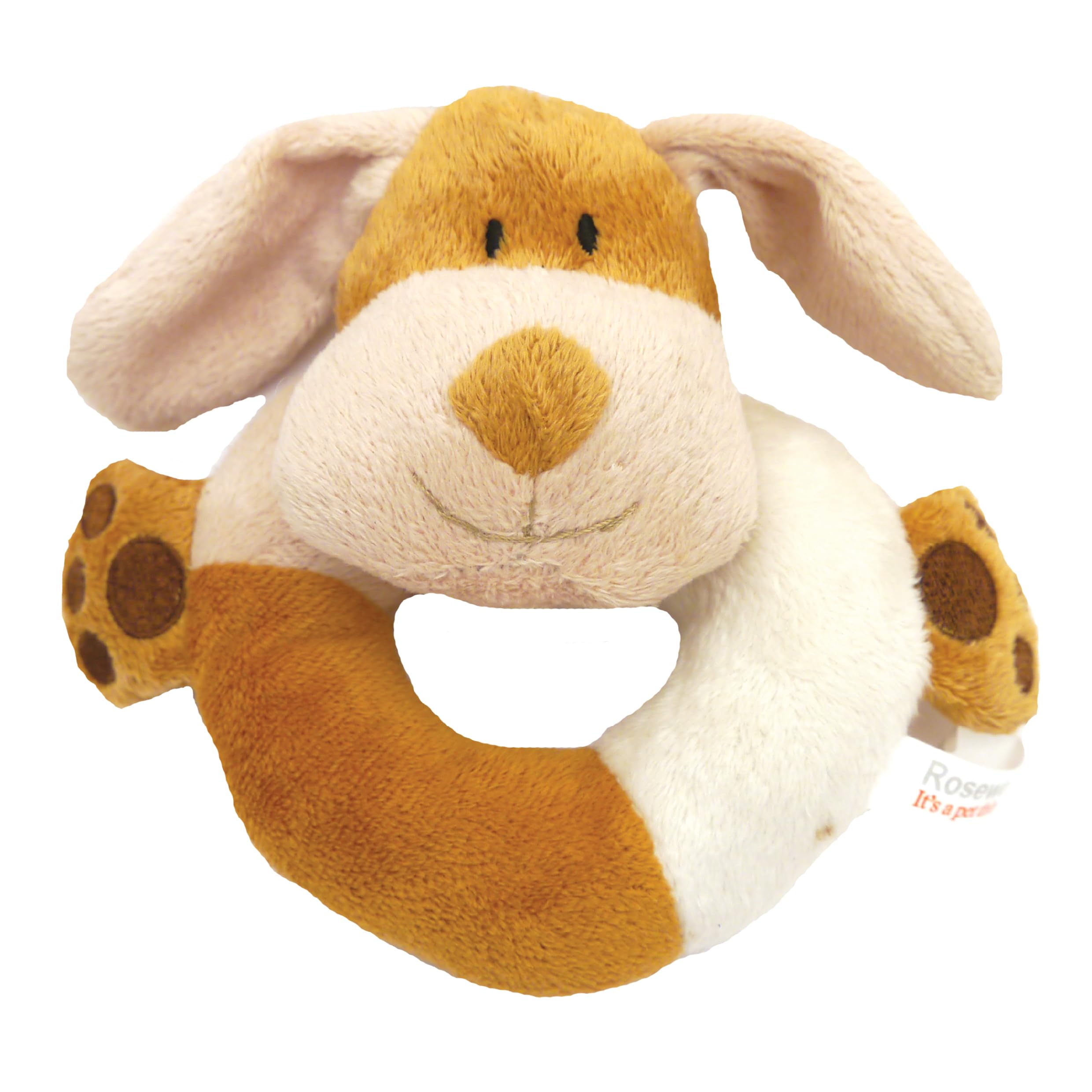 Rosewood Natural Nippers Cuddle Plush Ring, Brown
