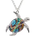 BONSNY Enamel Chain Sea Ocean Floral Turtle Necklace Pendant For Women Charms Fashion Jewelry Gifts