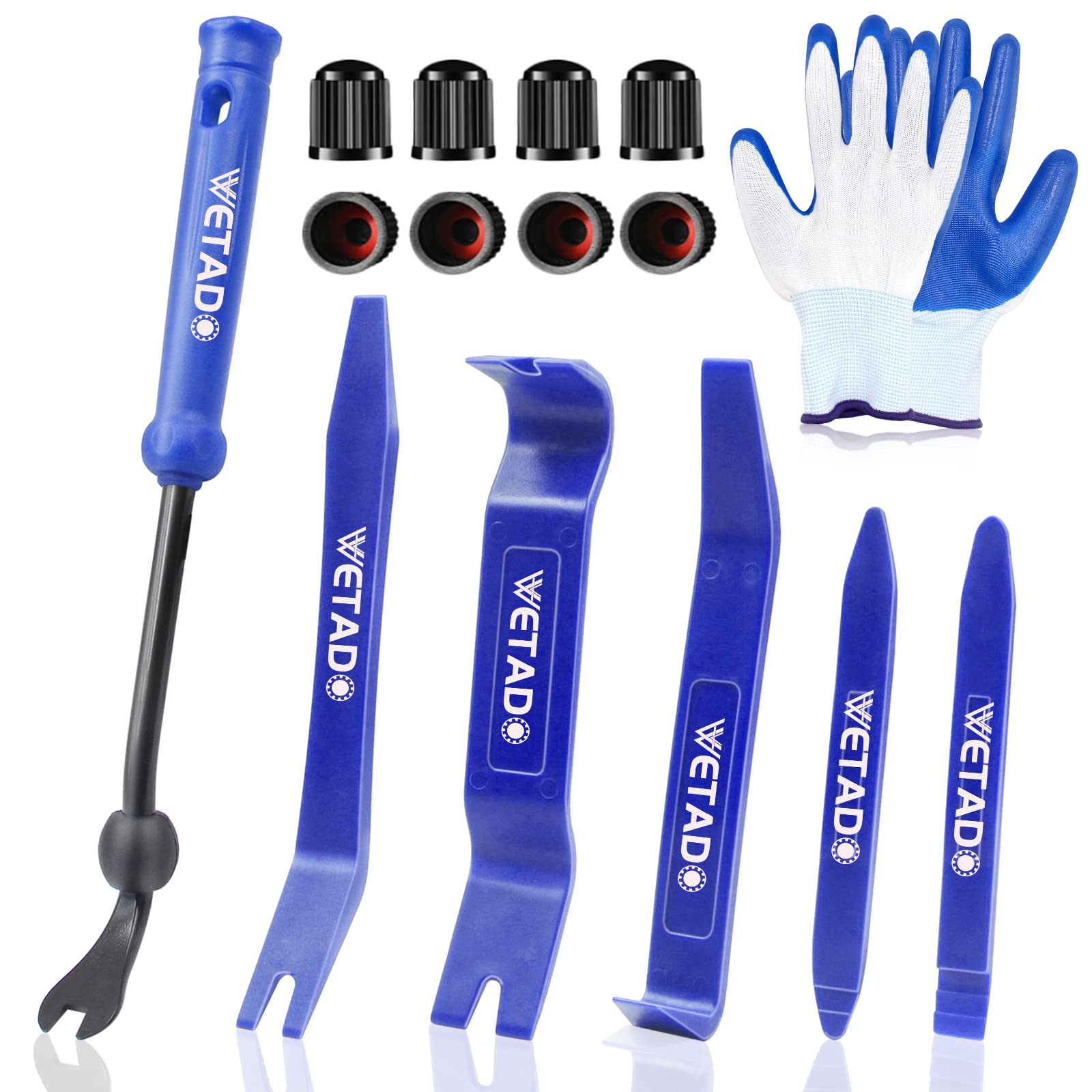 Wetado Auto Trim Removal Tool Set, 16 Pcs Auto Car Trim Tool Kit Plastic Pry Tool Kit for Car, Clip, Audio, Dashboards, Door Panel Window Molding Fastener Remover Tool Kit