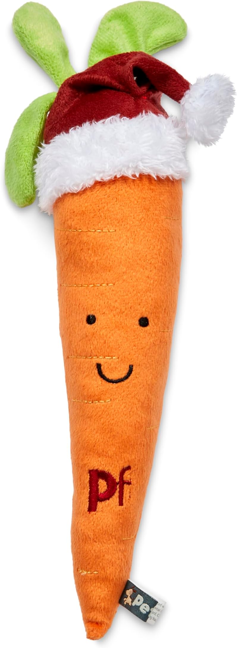 Petface Christmas Carrot Plush Dog Toy with Built-In Squeaker Large Pack of 1