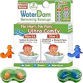 WaterDam A-Series Swimming Ear Plugs Ultra Comfy Great Waterproof Earplugs (Mixed Sizes, Size 1A+1: Toddler Little Kids 10m-6