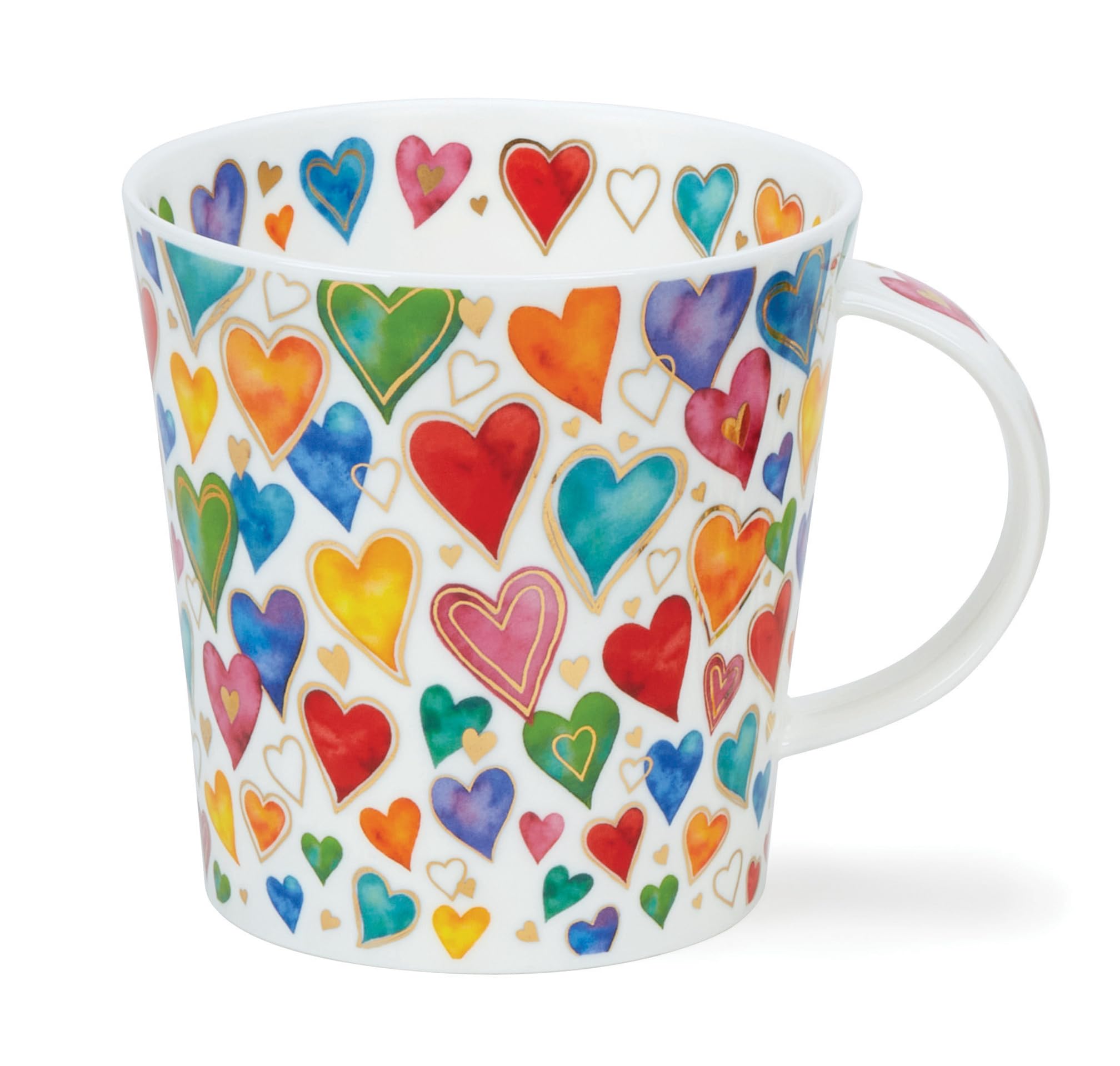 Dunoon DUNOON Lomond Shape Mug 0.32 Litre Dazzle (Hearts), Gold