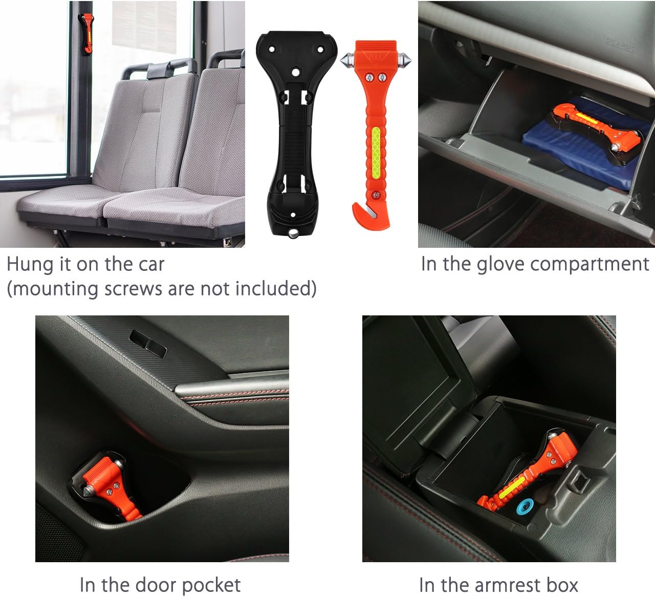 VicTsing 2 Pack Car Safety Hammer, Emergency Escape Tool with Car Window Breaker and Seat Belt Cutter, Life Saving Survival Kit: Automotive