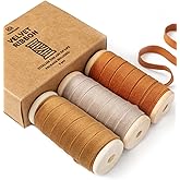 Vitalizart Fall Velvet Ribbon Set 3/8" x 15 Yd Wooden Spool Fabric Trim 3 Rolls * 5 Yd for Christmas Wreath Decoration Handma