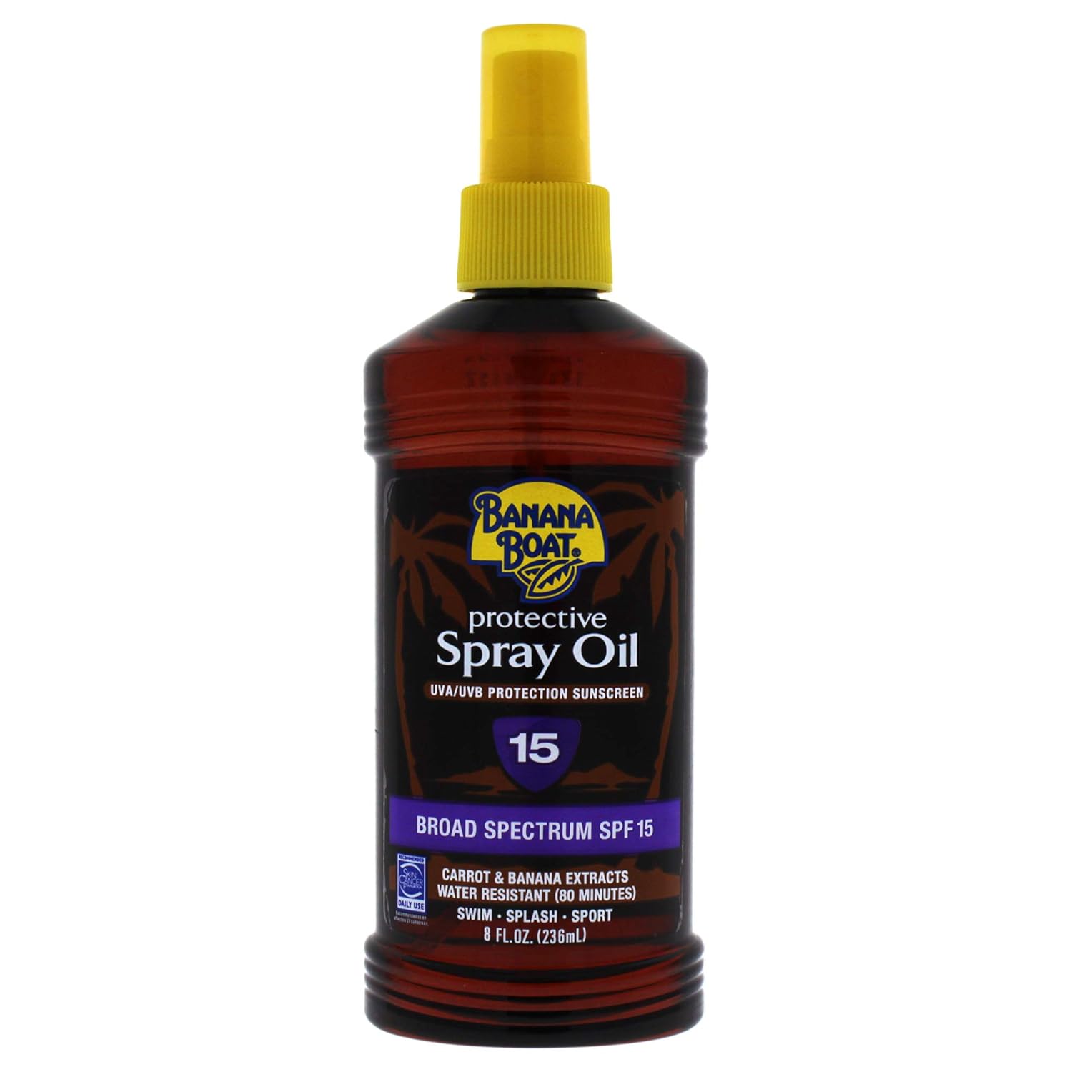 Banana Boat Sunscreen Protective Tanning Oil Broad Spectrum Sun Care Sunscreen Spray - SPF 15, 8 Ounce (Pack of 3)
