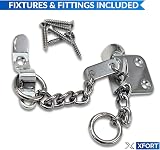 XFORT Polished Chrome Door Chain Narrow Design External Internal Restrictor view 2