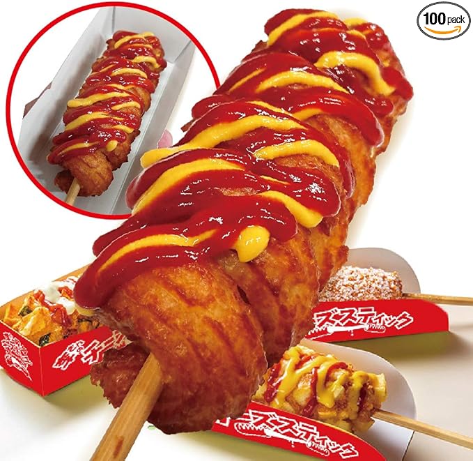 Amazon 業務用 チュロスドッグ チュロドッグ 冷凍100本セット トレイ付 ポスター のぼりのpdfデータ付き 李さんの韓国チーズドッグ 冷凍パン 通販