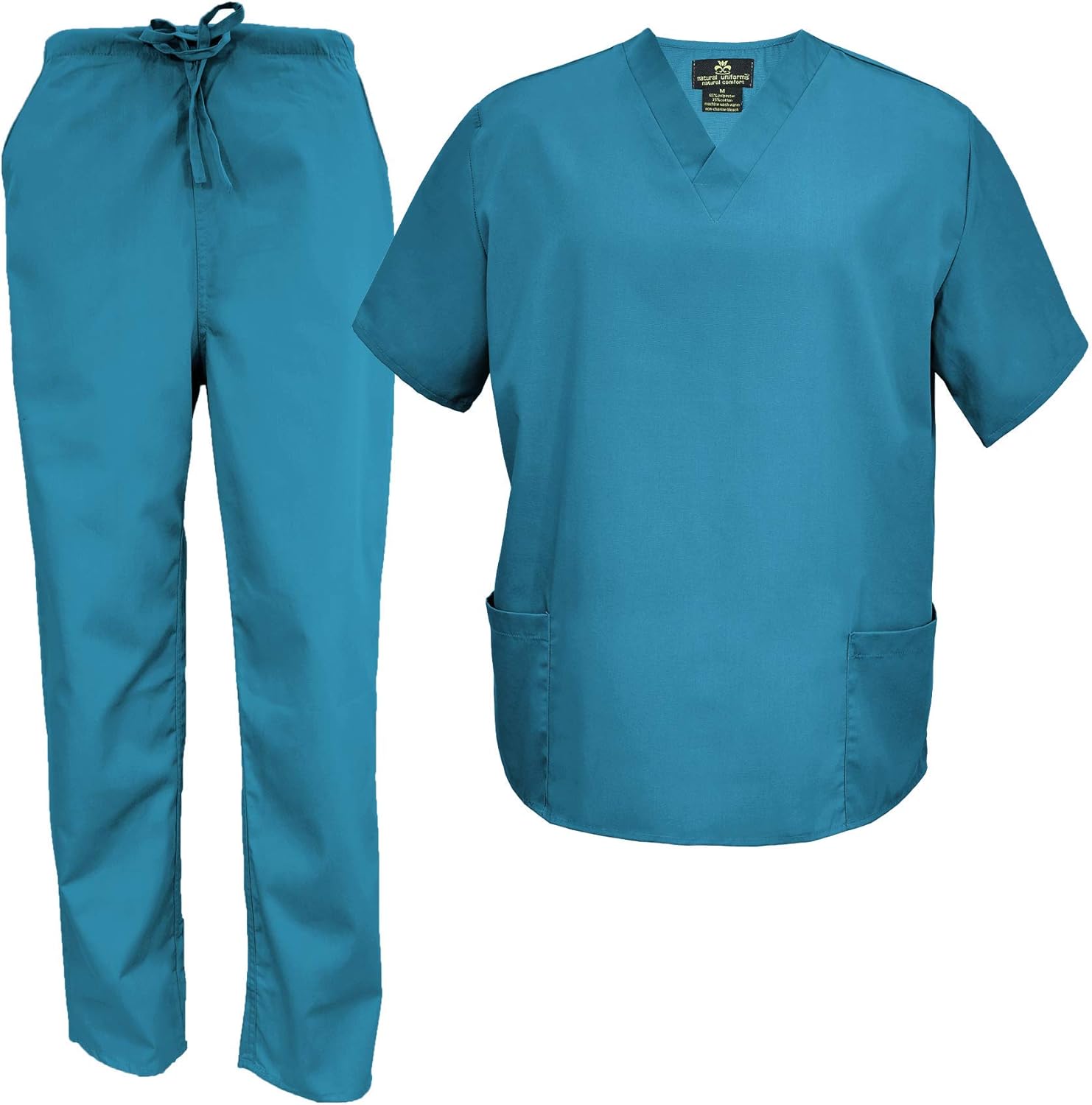 Buy Natural Uniforms Men's Scrub Set Medical Scrub Tops and Pants (4X