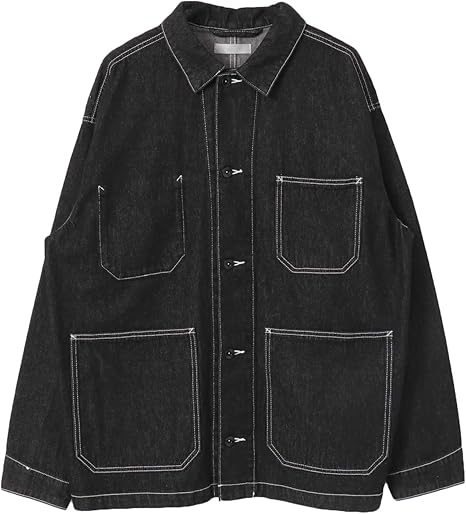 Amazon センスオブプレイス ジャケット コート ステッチアウトデニムカバーオール メンズ 06 17b005 Black M コート ジャケット 通販
