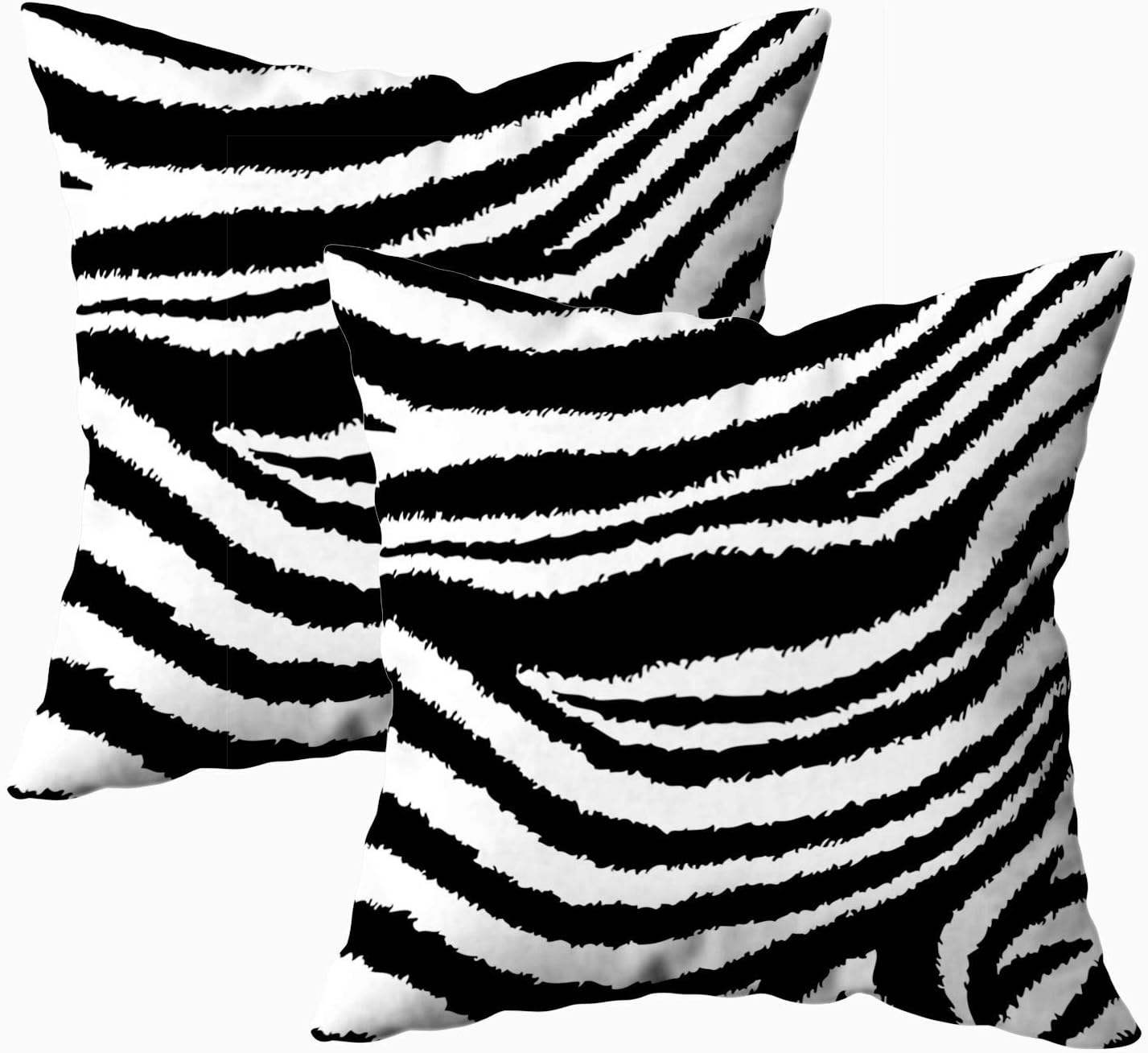 EMMTEEY Animal Skins Pillow Covers,18 Pillow Covers, 18x18 Pack 2 Pillow Covers Home Throw Pillow Covers Sofa Animal Pillows Decorative Cover for Couch,Zebra Square Double Sided Printing